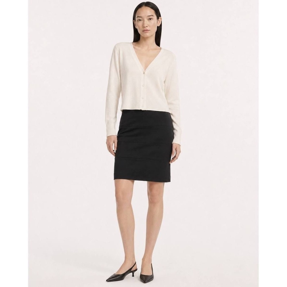 Vince Womens Ponte Knit Pencil Mini Skirt 8 Black Work CareerMinimalist Office